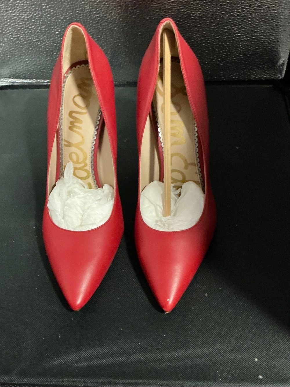 Sam Edelman Red Pointed-Toe Leather Pumps